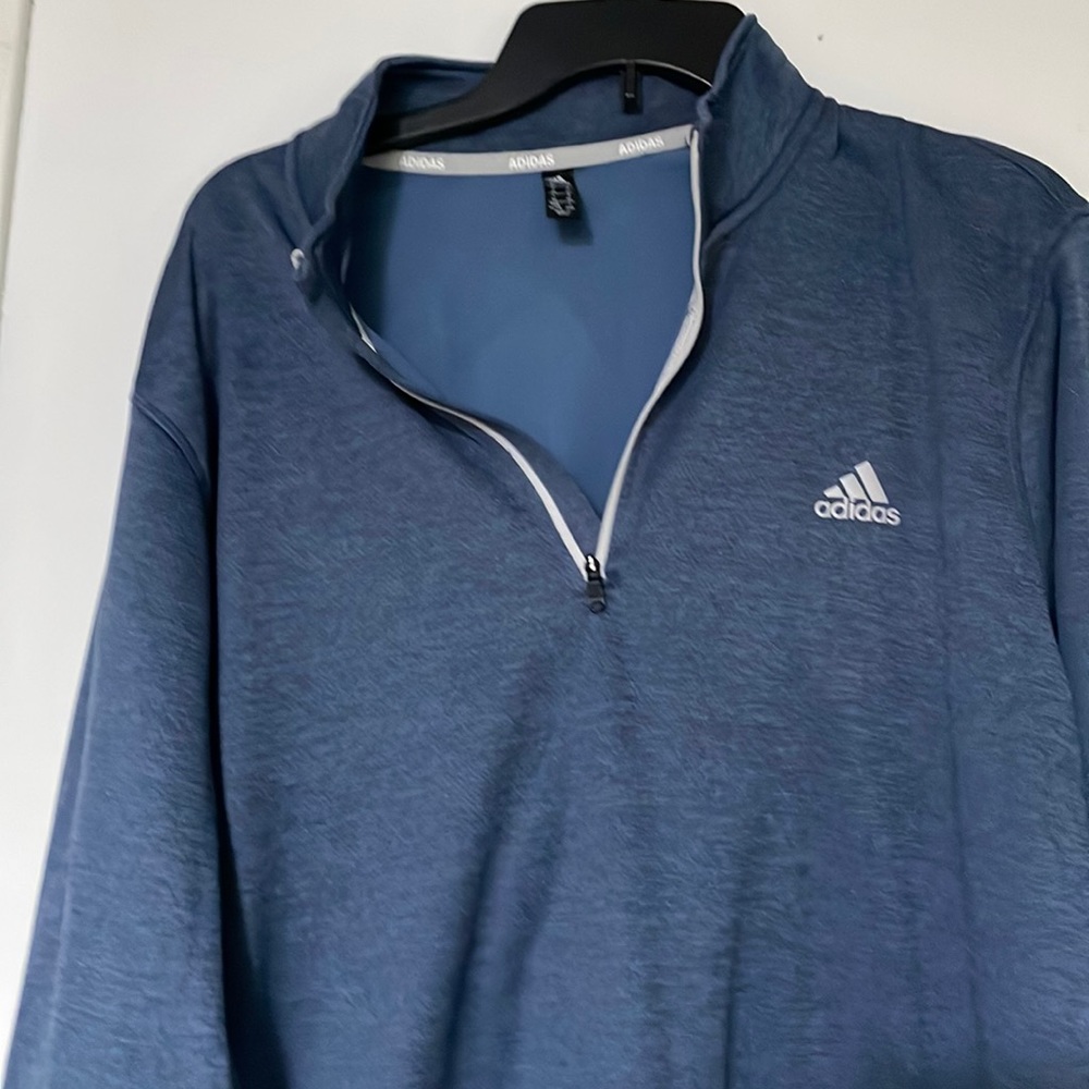 Adidas Navy Fleece Zip Long Sleeve